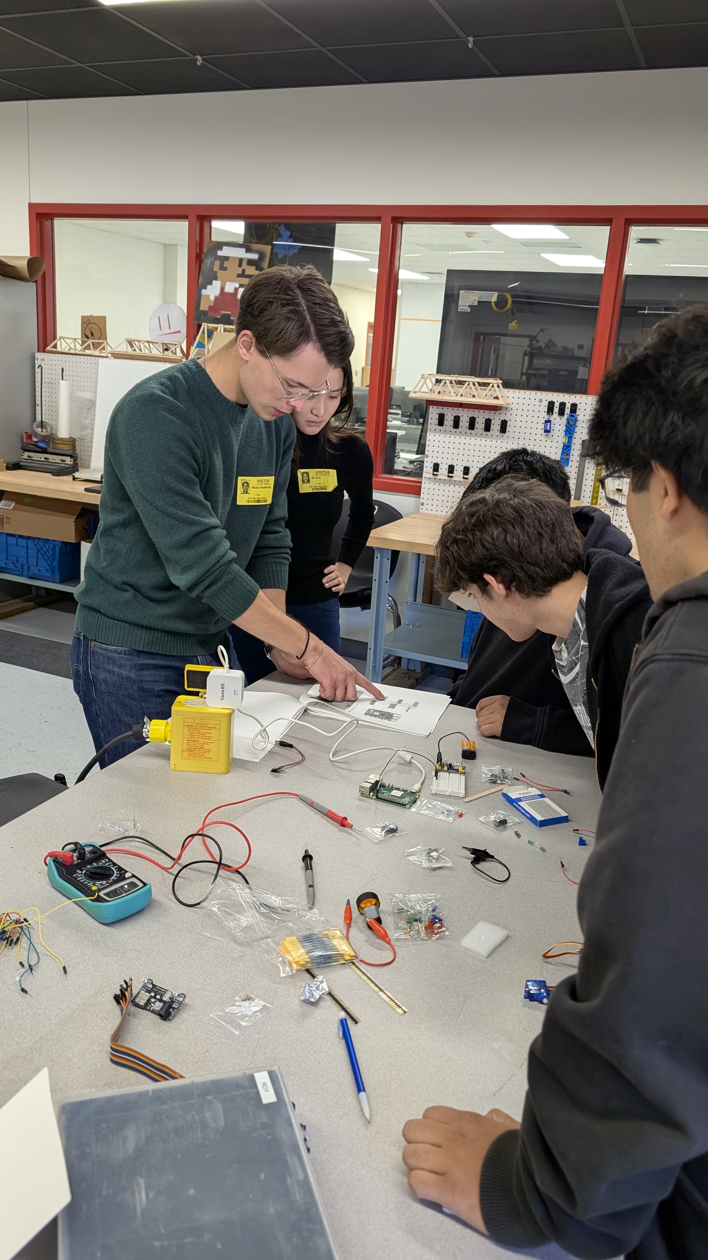 Students presenting autonomous car